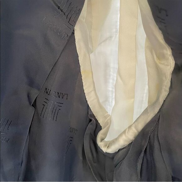 LANVIN Wool Gray Blue Copper PinStripe Button Front Blazer Jacket 44R - Picture 7 of 13